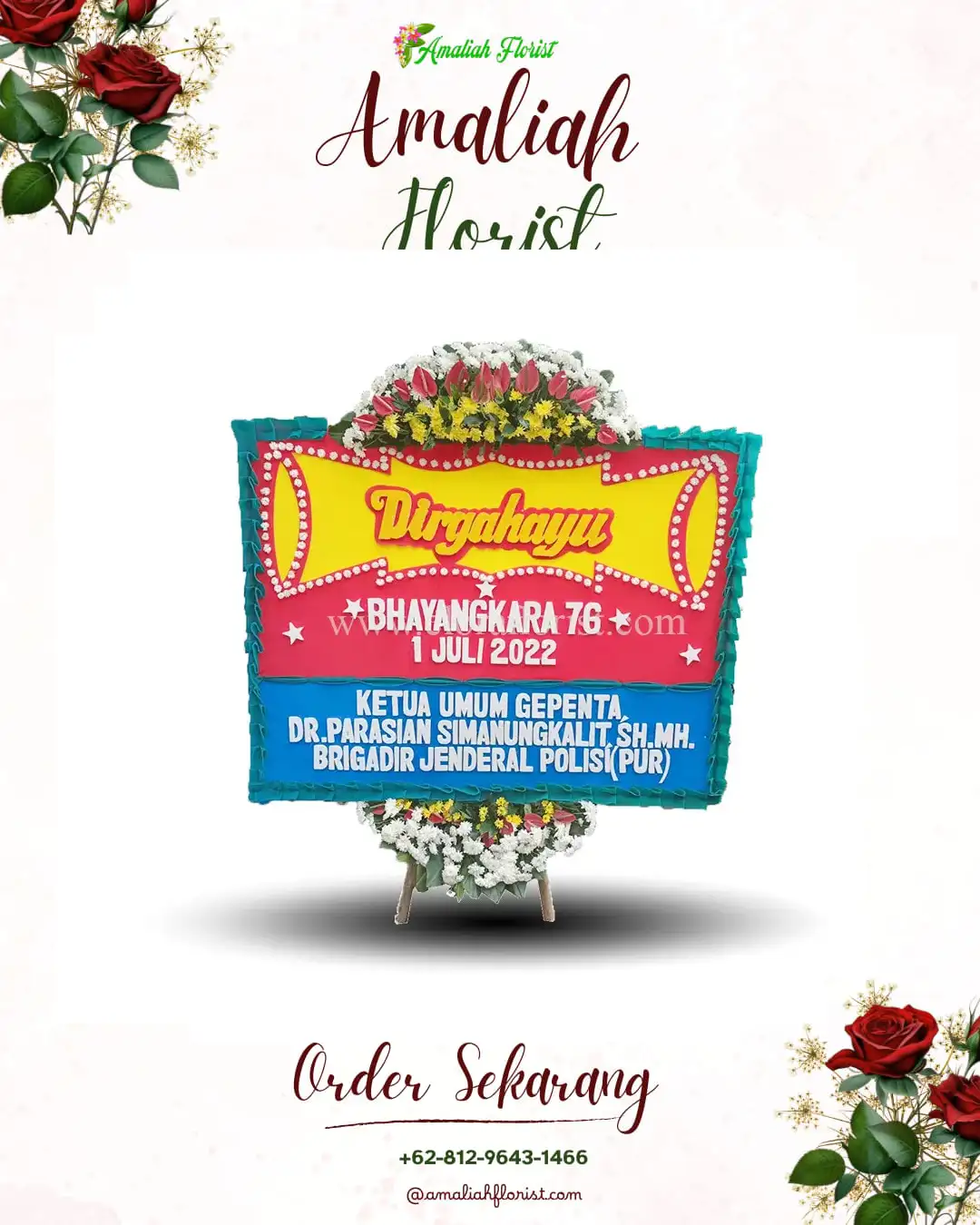 Papan Bunga HUT Ulang Tahun Bendahara